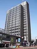 The station lies at the base of Archway Tower, here viewed from Junction Road
