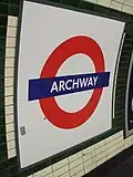 Roundel on southbound platform