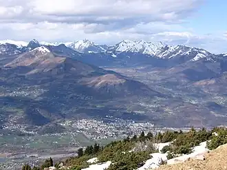 Argelès-Gazost viewed from Hautacam.