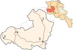 Location of Aragatsotn within Armenia
