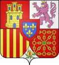 This is the heraldic sign of the Bourbons of Spain. Heraldic signs were created under strict rules and traditions.