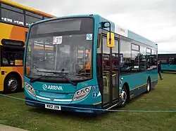 A third generation Enviro200 operated by Arriva showing the blank space below the headlights.