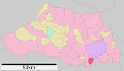 Location of Asaka in Saitama Prefecture
