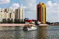 Astana Tower and Ishim River