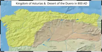 The Kingdom of Asturias circa 800&nbsp;AD