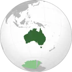 A map of Australia in Australasia