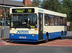 Dennis Dart with Plaxton Pointer (step entrance) bodywork at Birkenhead bus station