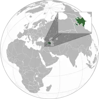 Location of Azerbaijan (green)