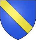 Azure, a bend or. A coat made famous by the medieval court case Scrope v. Grosvenor.