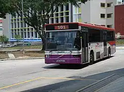 A Singapore Bus Services (now SBS Transit) Volvo B10M Mark IV with Alexander Strider bodywork in Singapore