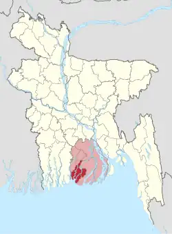 Location of Barguna in Bangladesh