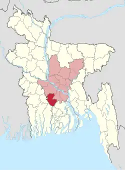 Location of Gopalganj in Bangladesh
