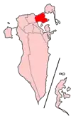 Map of Bahrain showing Al Manama