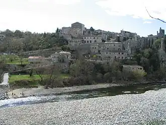 View of Balazuc by the Ardèche River
