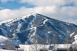 View of Bald Mountain from Sun Valley Lakein January 2006