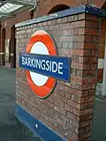 Roundel on 'eastbound' platform