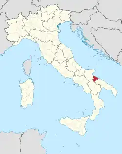 Map with Barletta-Andria-Trani in Italy