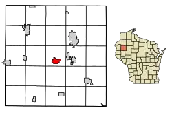 Location of Barron in Barron County, Wisconsin.