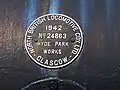 Builder's plate of No. 655.
