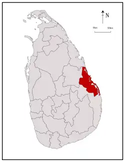 Location within Sri Lanka
