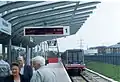 Train calling at platform 1, not normally used off-peak (date: Nov. 2006 - note older all-white signage)