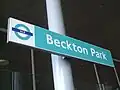 The Signage on westbound platform