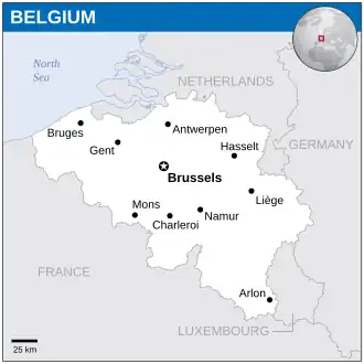 Location of Belgium