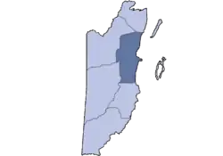 Location of the district in Belize