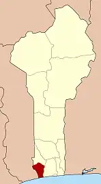 Map highlighting the Mono Department