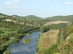 Berounka flowing through Czech Karst near Tetín