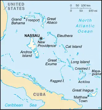 Map of the Bahamas