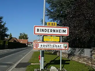 The village entry in Bindernheim