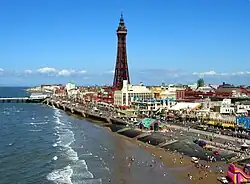 View of Blackpool Tower & the beach