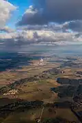 Bird's eye view of Zolling with its power plant