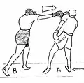 Cover by the shoulder during an attack of cross of the rear arm