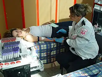 Blood donation in a shopping-center in Ramat Gan 2009.