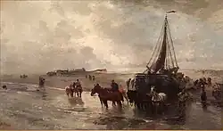 Flottmachen eines Fischerbootes by Gregor von Bochmann, 1888