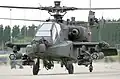 AH-64 Apache, an anti-tank helicopter with eight AGM-114 Hellfire&nbsp;[en] missiles.