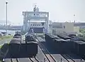 Train ferry with waggons in China