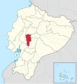 Location of the Bolívar Province in Ecuador.