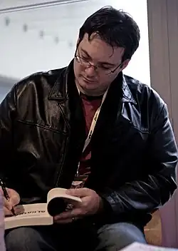 Brandon Sanderson signing at Utopiales in 2010