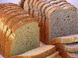 Brown and wholegrain loaves of bread.
