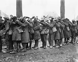 British soldiers who were blinded by tear gas in World War I
