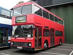 Ex-London Central Volvo Olympian with Northern Counties Palatine I bodywork with double doors (doors in the middle) in 2012
