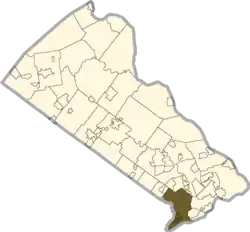 Location of Bensalem Township in Bucks County, Pennsylvania