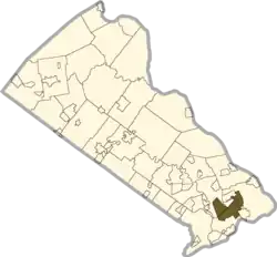 Location of Levittown in Bucks County