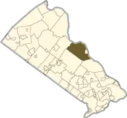 Location of Solebury Township in Bucks County