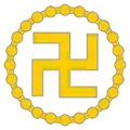 Swastika with 24 beads, primarily used in Malaysian Buddhism