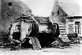 A disabled Mark IV tank&nbsp;[en] near Cambrai, 1917 – World War I.