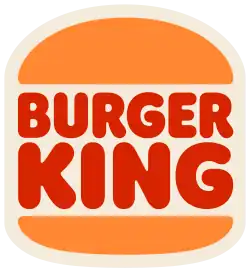Red text spelling "Burger King" in between two orange semi-circles.